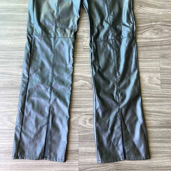 Missguided Petite Slit Front Faux Leather Pants in Black-NWOT - Picture 5 of 11